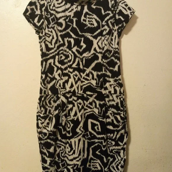 Pendleton Half Zip Dress Black & White GUC Size 4 - Picture 9 of 12